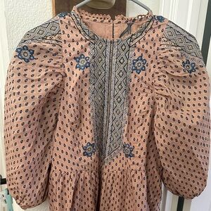 Anthropologie embroidered mini dress